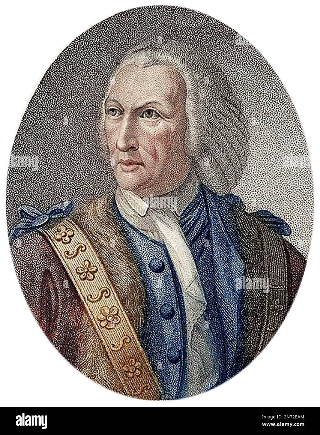William Beckford. Portrait of the English political figure who was twice Lord Mayor of London, William Beckford (1709-1770) Stock Photo