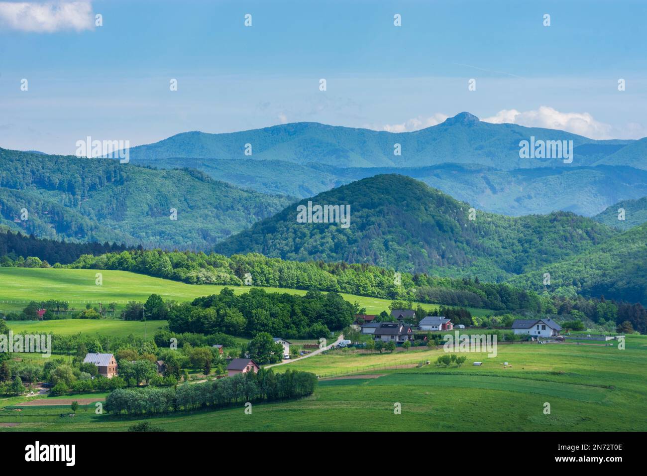Strazovske vrchy (Strazov Mountains), Strazovske vrchy (Strazov Mountains), village in Slovakia Stock Photo
