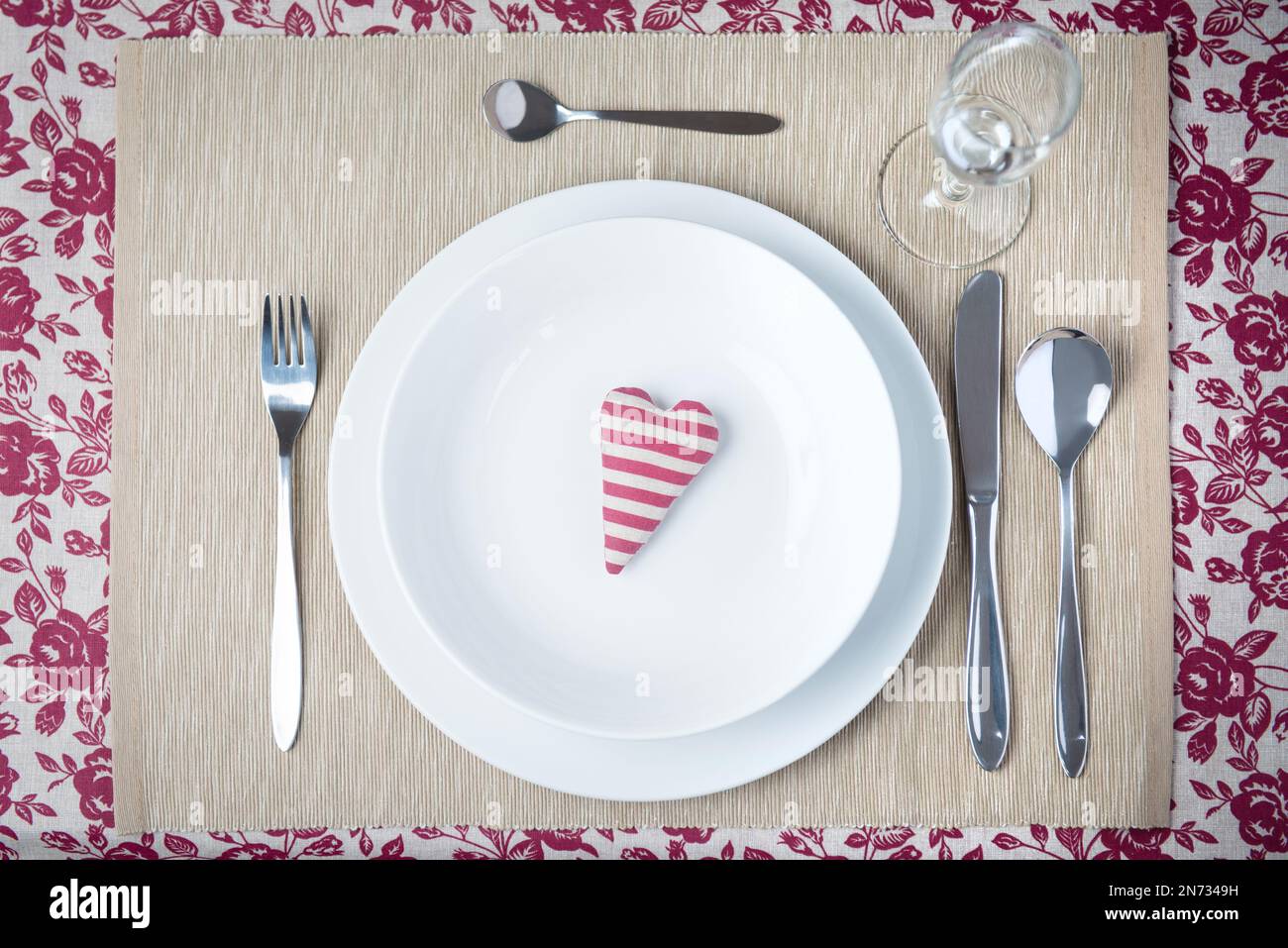Valentine dinner concept - heart on a plate Stock Photo