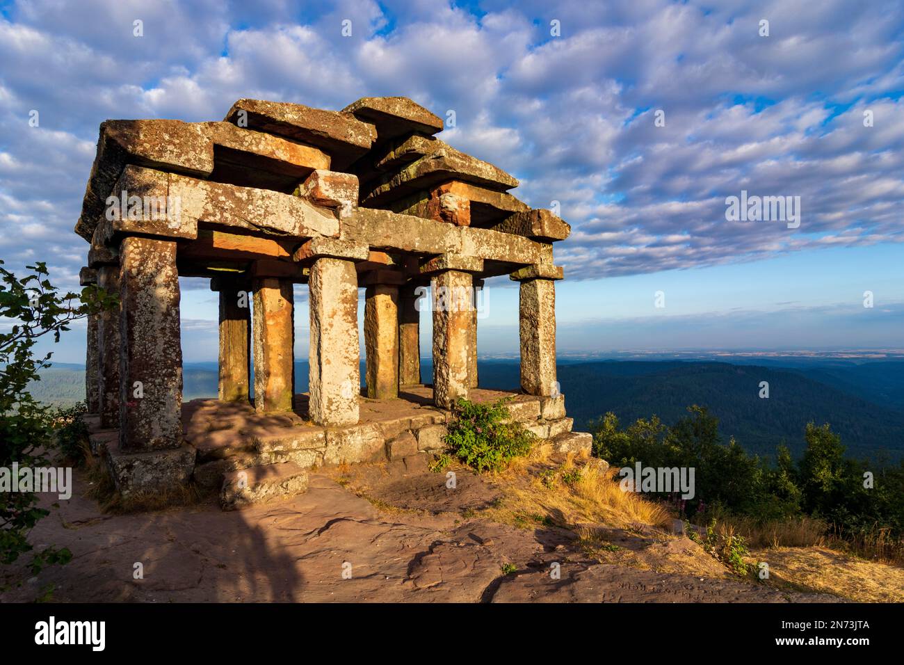 Vosges (Vogesen) Mountains, reconstructed Temple of Vosegus on mount Mont  Donon (Hohe Donne) in Alsace (Elsass), Bas-Rhin (Unterelsass), France Stock  Photo - Alamy