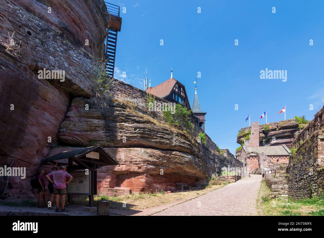 Vosges (Vogesen) Mountains, Hohbarr Castle (Chateau du Haut-Barr) in Alsace (Elsass), Bas-Rhin (Unterelsass), France Stock Photo