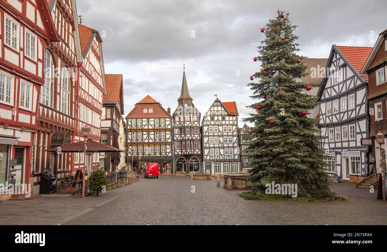 Germany, Hesse, Fritzlar, old town, halftimbered houses, marketplace