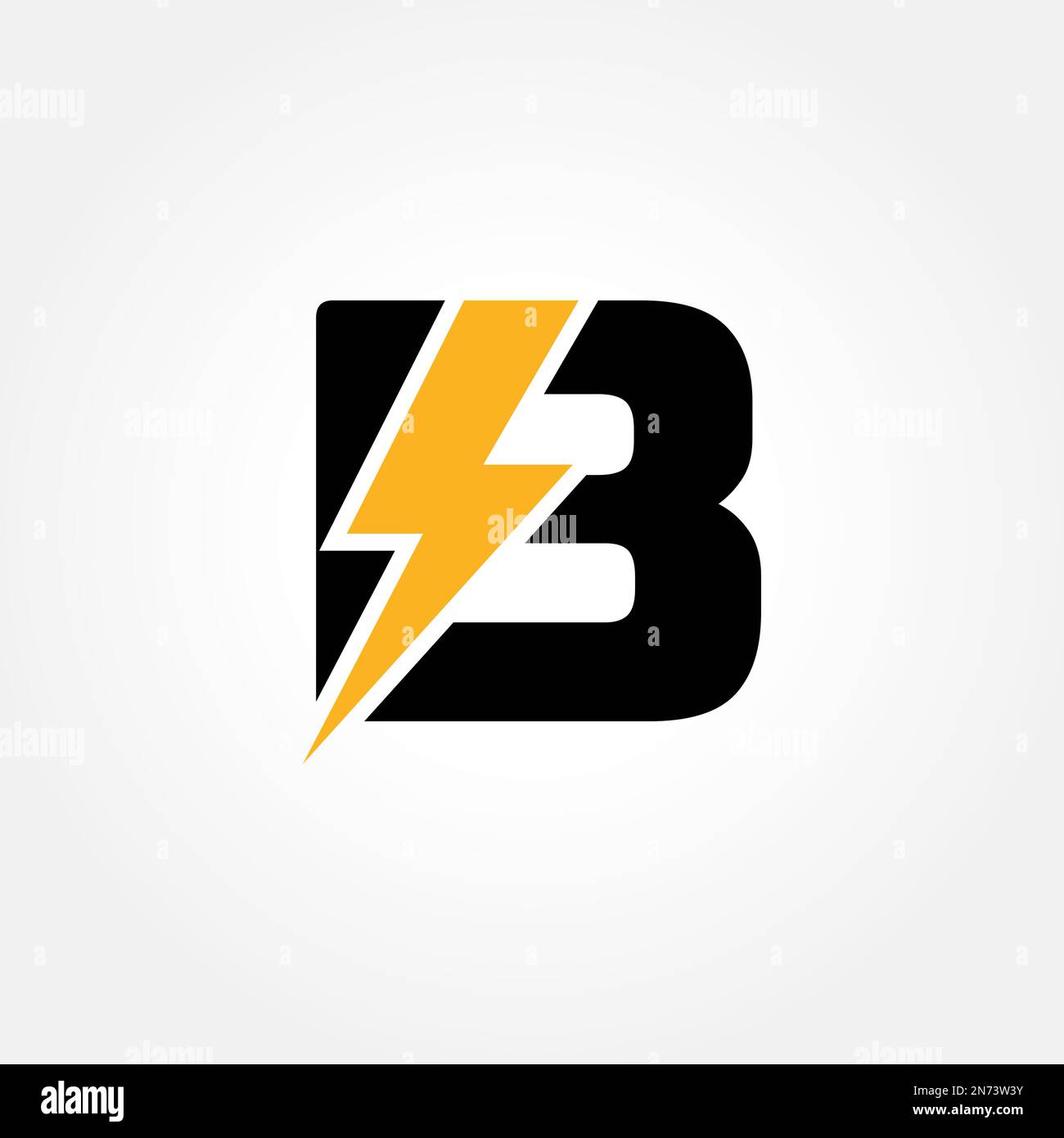 B Letter Logo With Lightning Thunder Bolt Vector Design. Electric Bolt