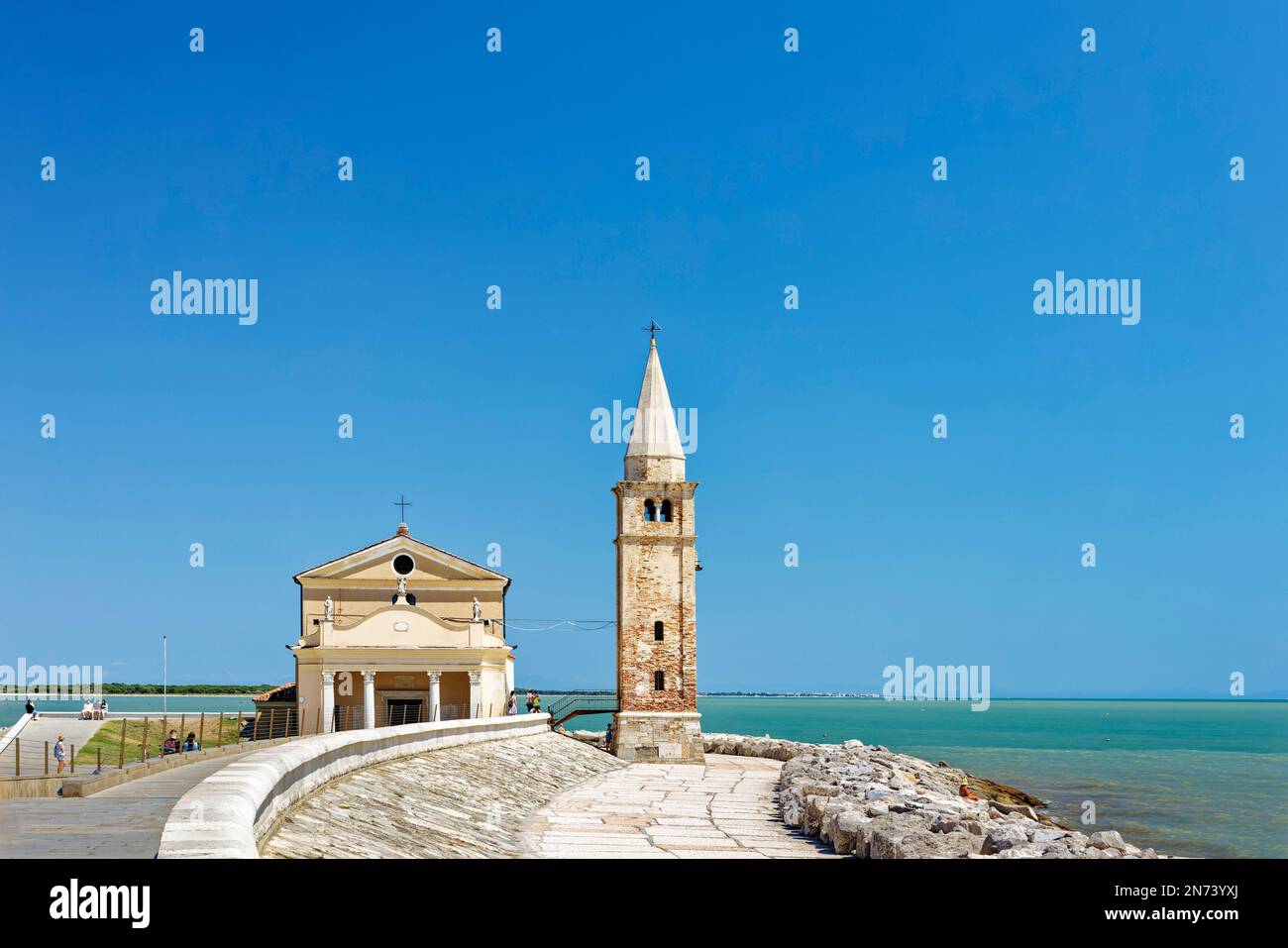 The church of Madonna dell'Angelo on the eastern beach of Caorle in ...