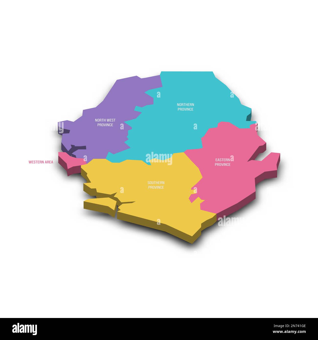 Sierra Leone political map of administrative divisions - provinces and ...