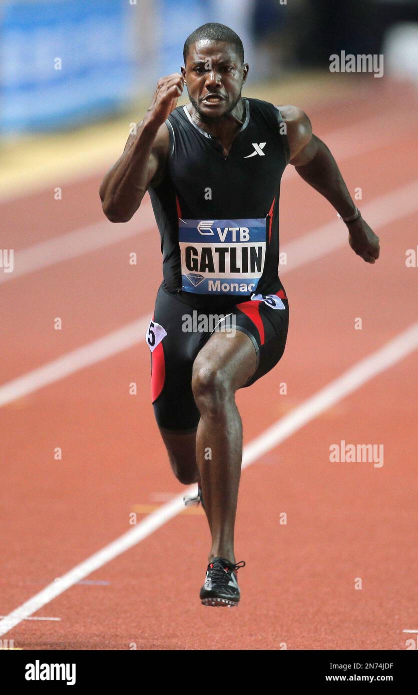 Justin Gatlin of USA wins the 100m men race at the Herculis