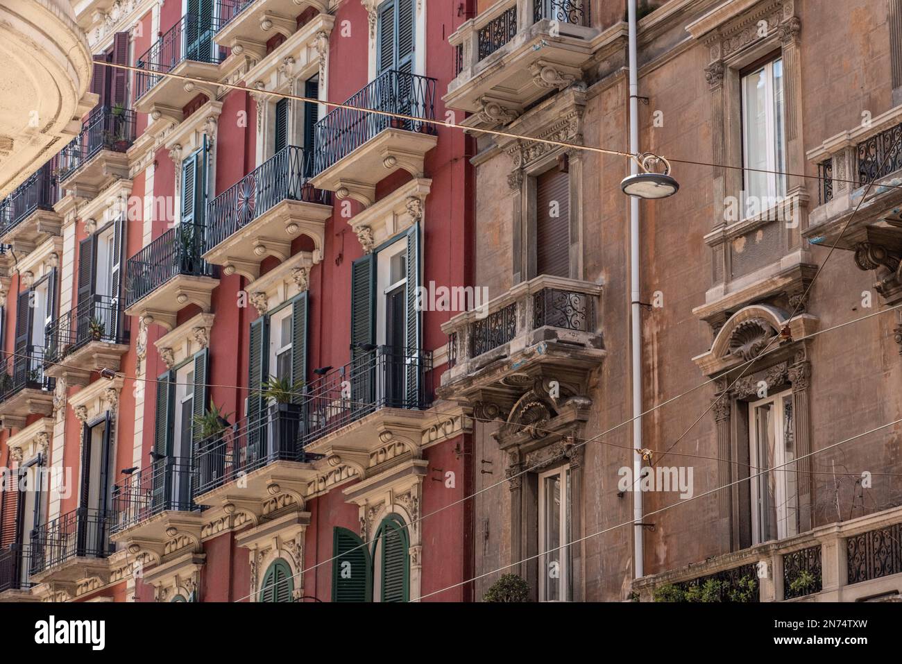 Beautiful residential houses in downtown Bari, Italy Stock Photo Alamy
