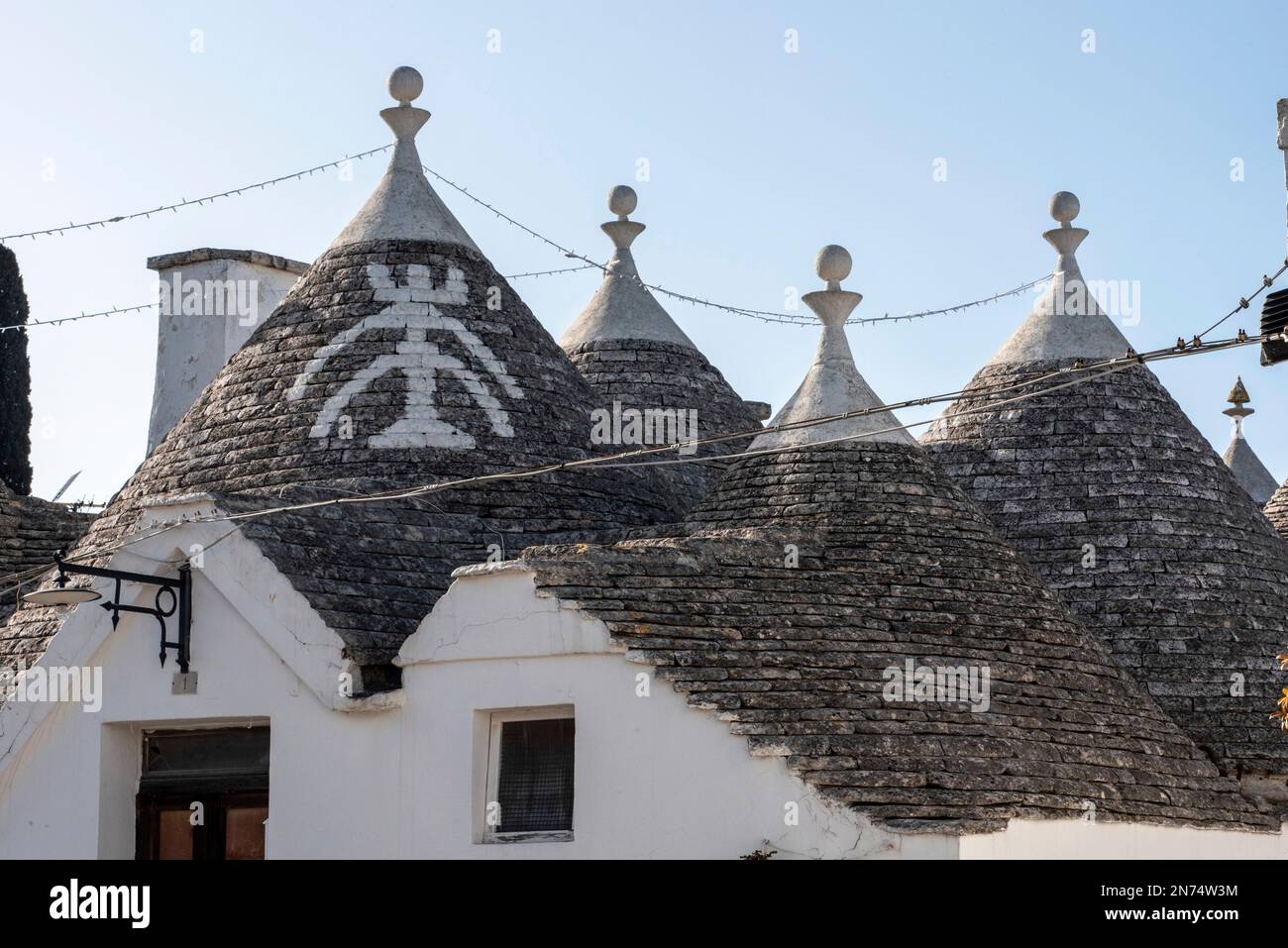 Iconic residential houses in historic Trulli district in Alberobello, Italy Stock Photo