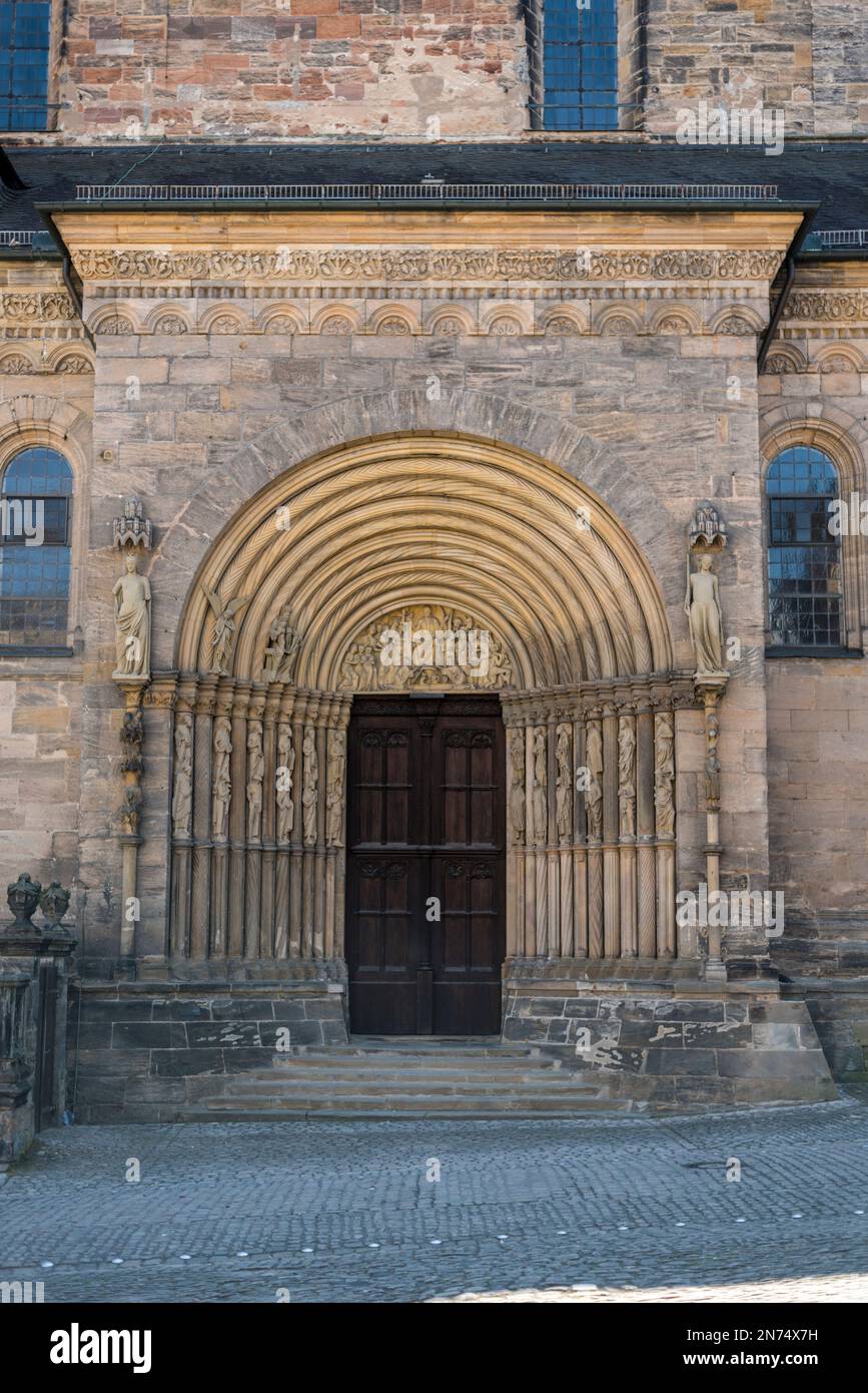 Doors of the Bamberg Cathedral in Bavaria, Germany Stock Photo