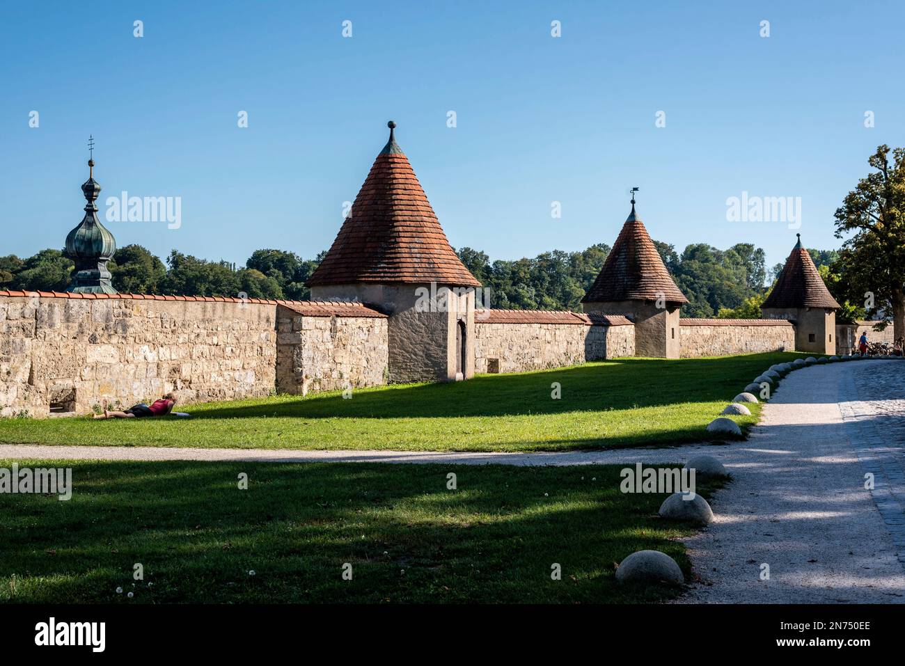 Inside iconic Burghausen castle in Bavaria, the longest world's longest castle, Germany Stock Photo