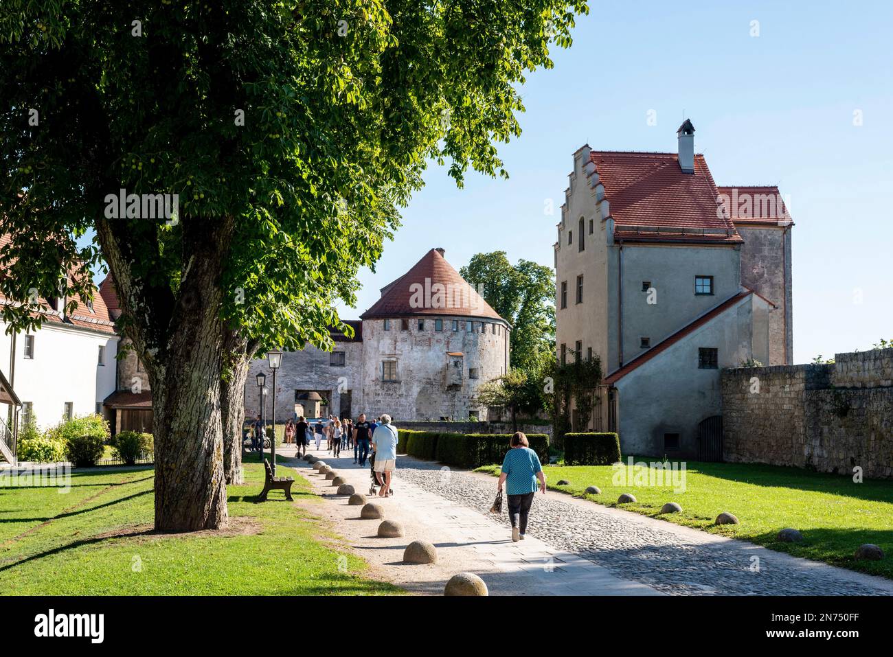 Inside iconic Burghausen castle in Bavaria, the longest world's longest castle, Germany Stock Photo