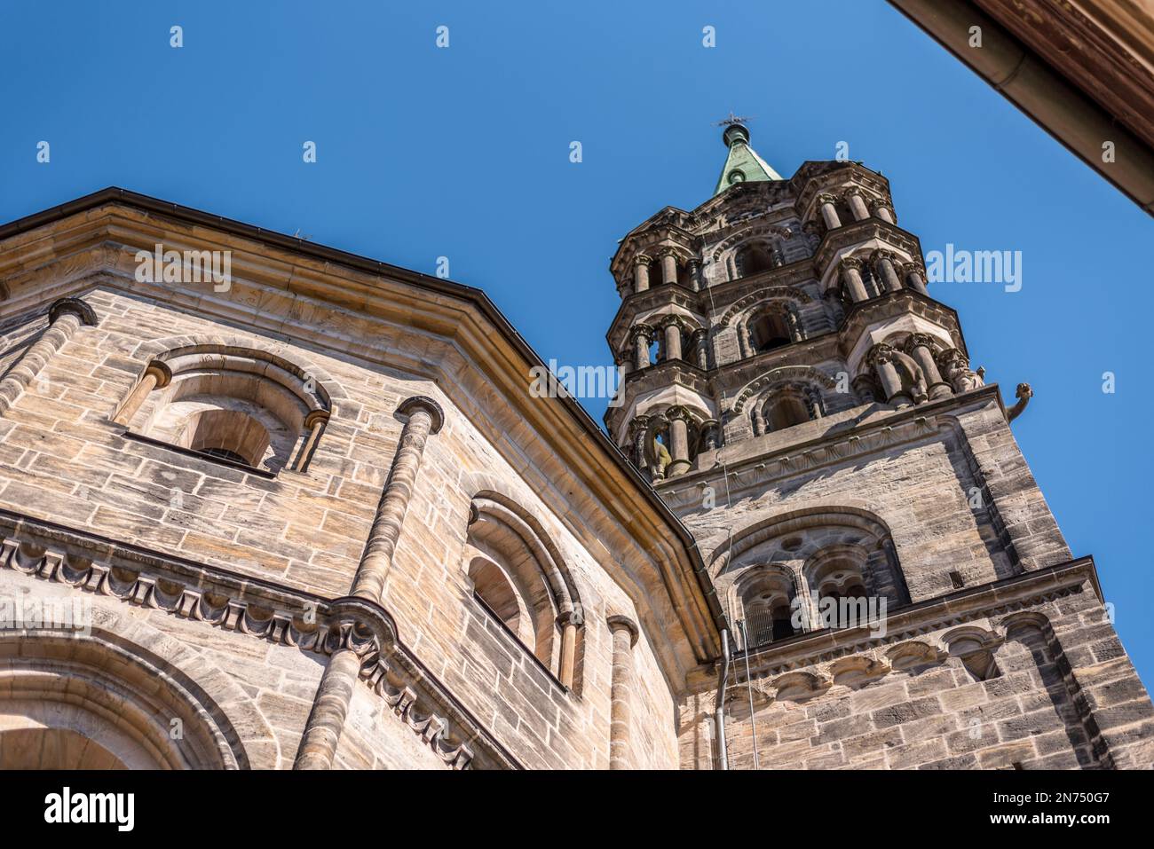 Church Tower of the Bamberg cathedral in Bavaria, Germany Stock Photo