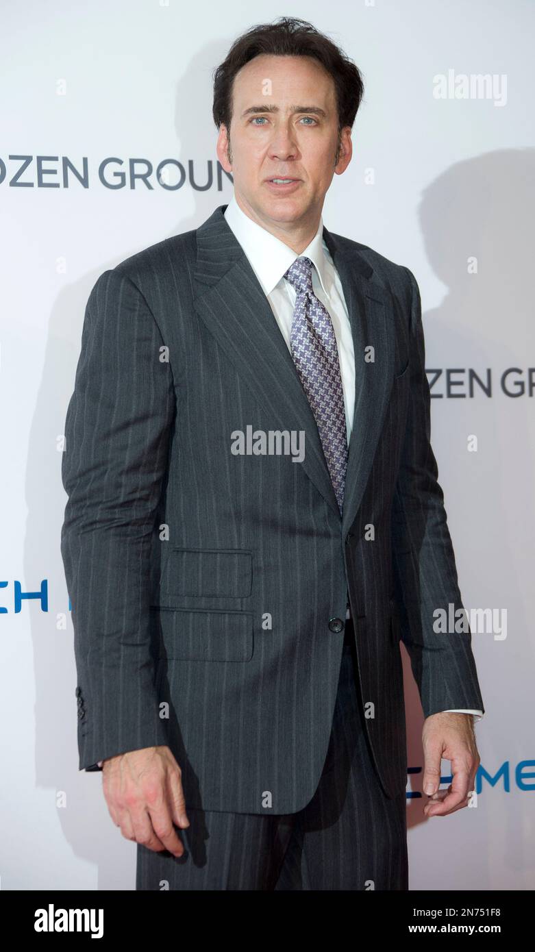 Nicolas Cage arrives for the UK premiere of The Frozen Ground, at a