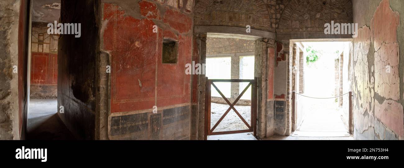 Oplontis, Italy, Rooms of the ancient Roman Villa Oplontis near Pompeii, Italy Stock Photo