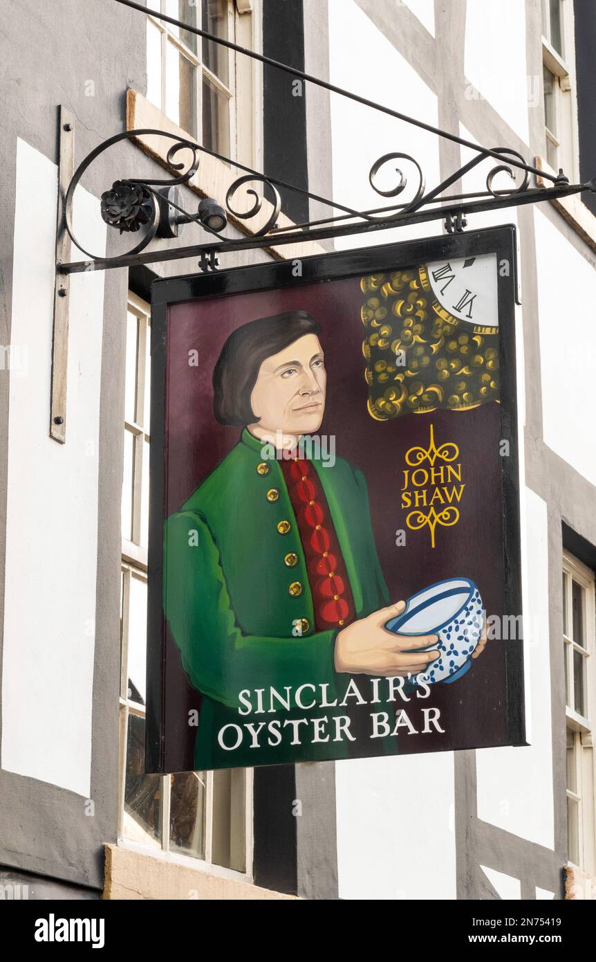 Sign outside Sinclair's Oyster Bar Manchester UK Stock Photo