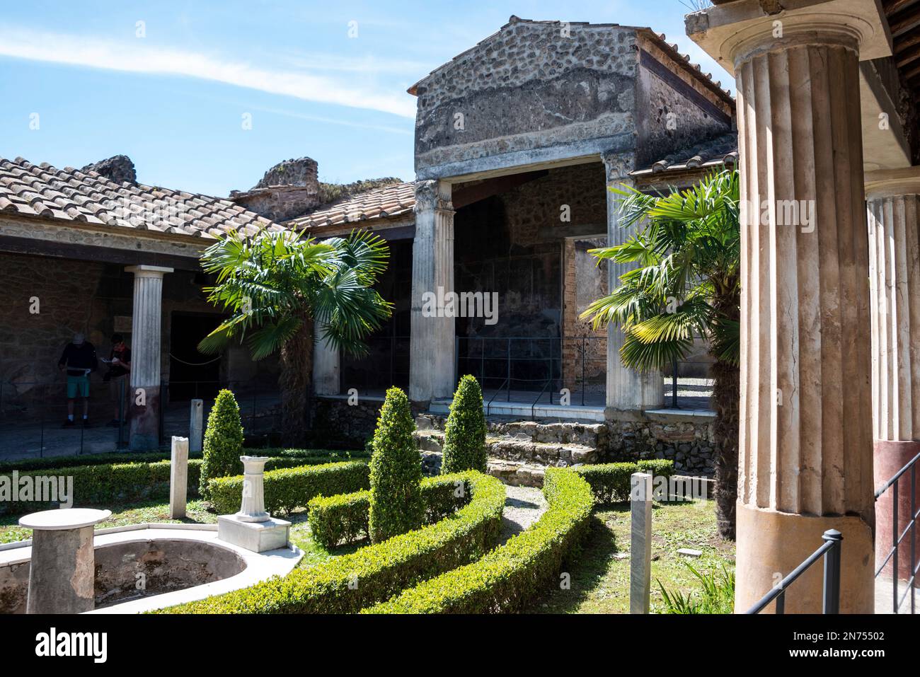 Pompeii, Italy, Yard in a typical Roman villa of the ancient Pompeii, Southern Italy Stock Photo