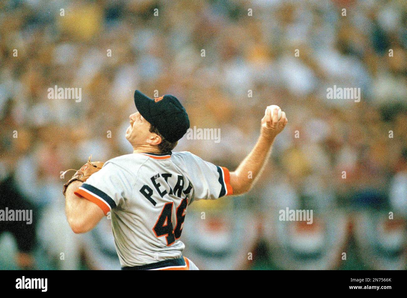 Detroit Tigers' pitcher Dan Petry in action against the San Diego Padres in  Game 2 of