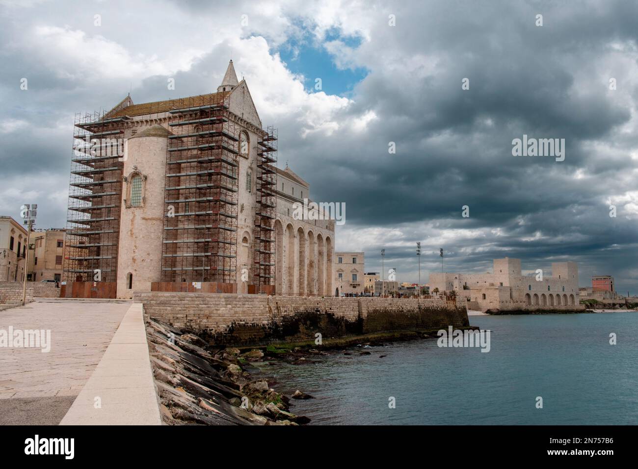 Details of the facade of the cathedral in Trani, Italy Stock Photo