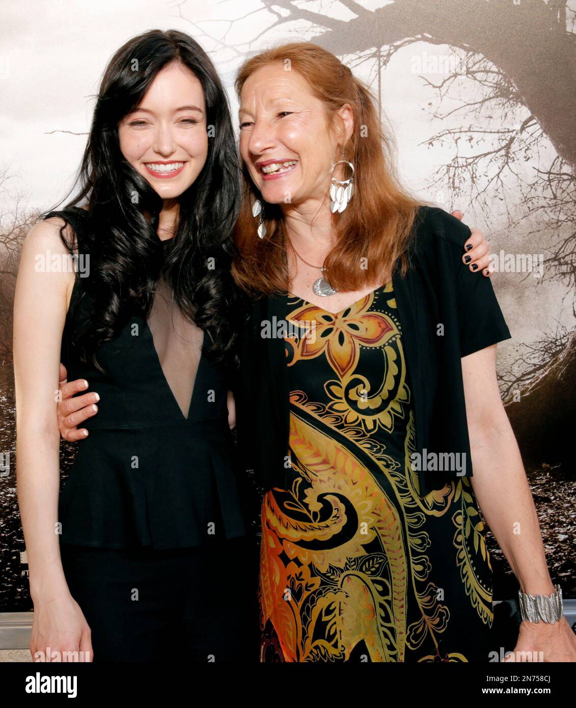 Hayley McFarland, left, and Nancy Perron arrive at the LA premiere of "The Conjuring" at the