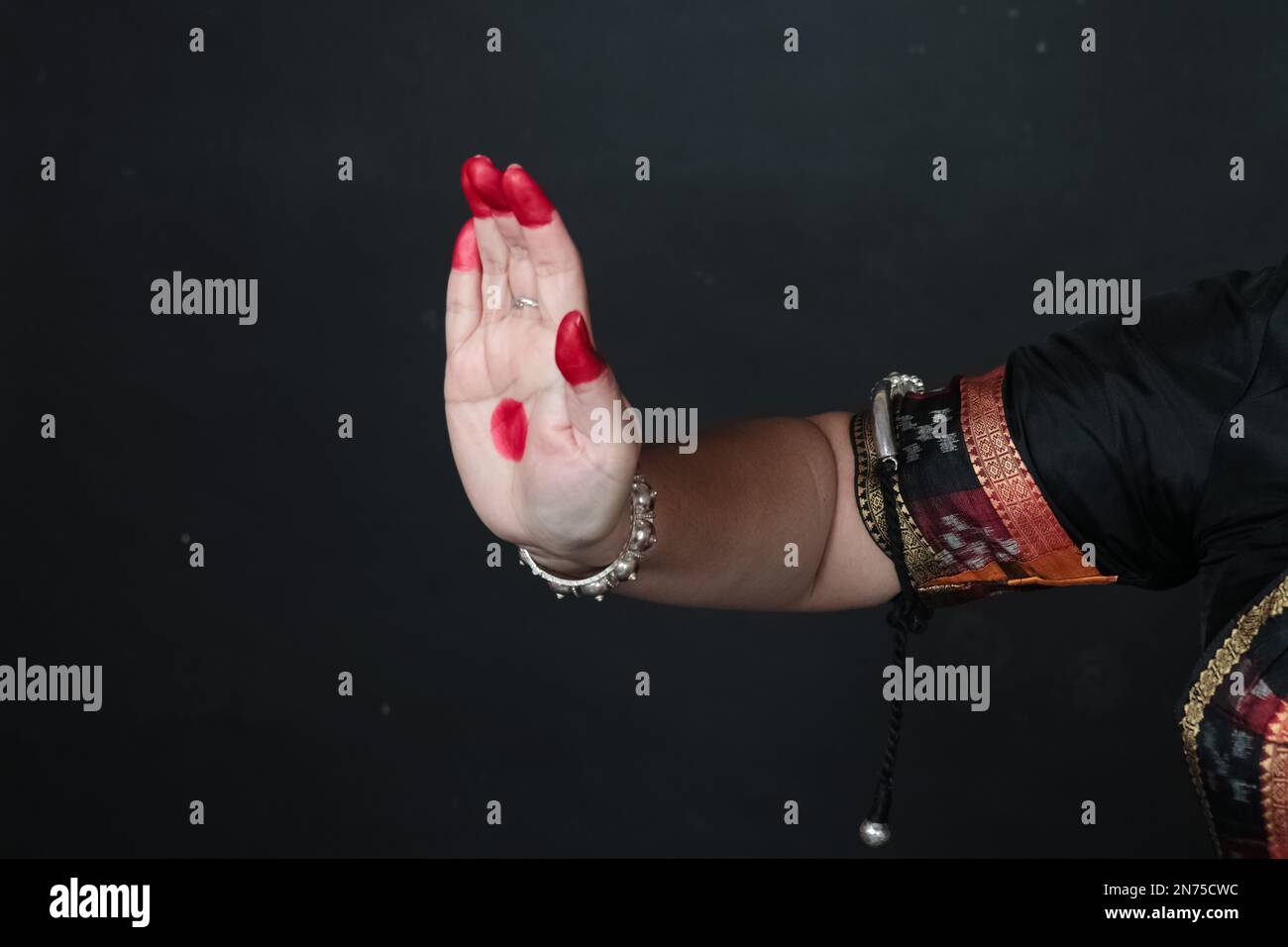 A close up of Hand gestures of an Odissi dancer, Indian classical dance