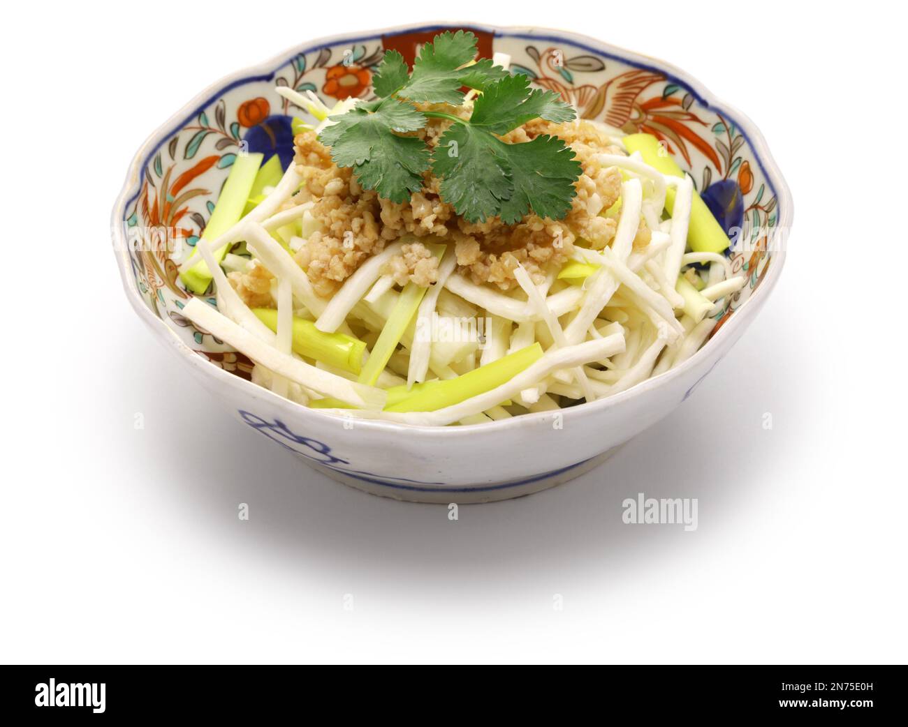 wild rice stem salad isolated on white background Stock Photo - Alamy