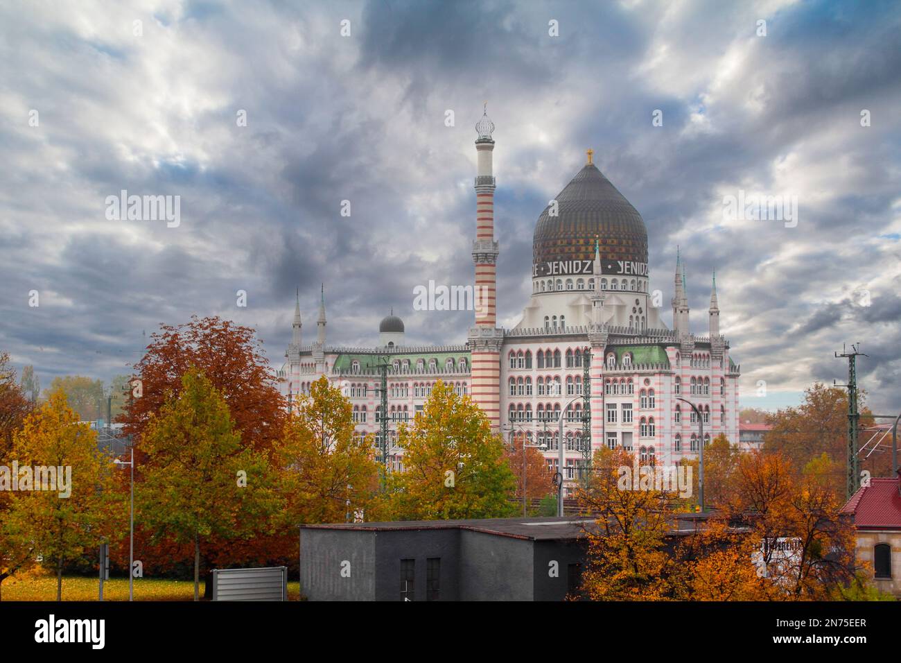 Famous Yenidze cigarette factory in Dresden, built in oriental style, Germany Stock Photo