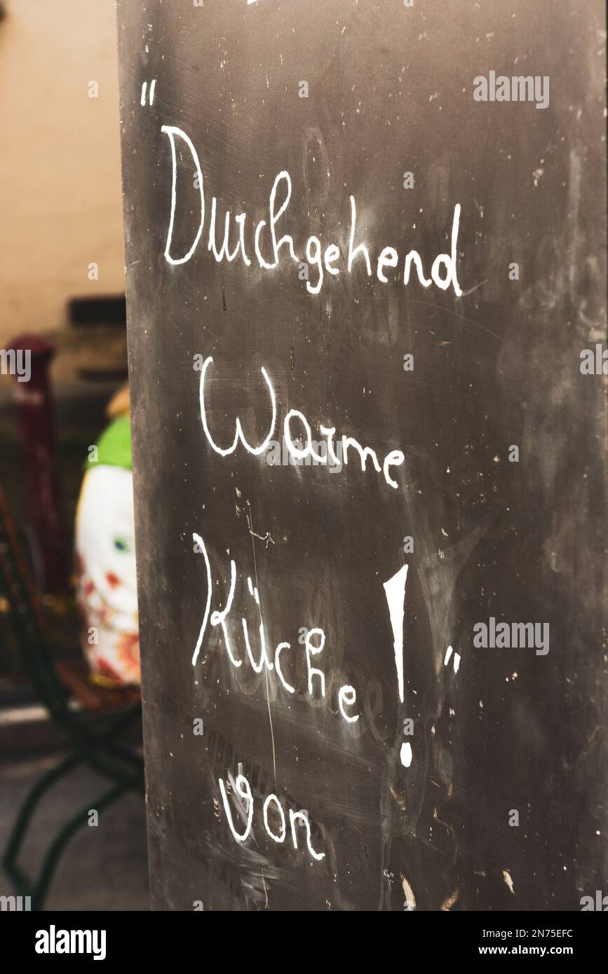 Sign, board, handwriting, inn Stock Photo Alamy