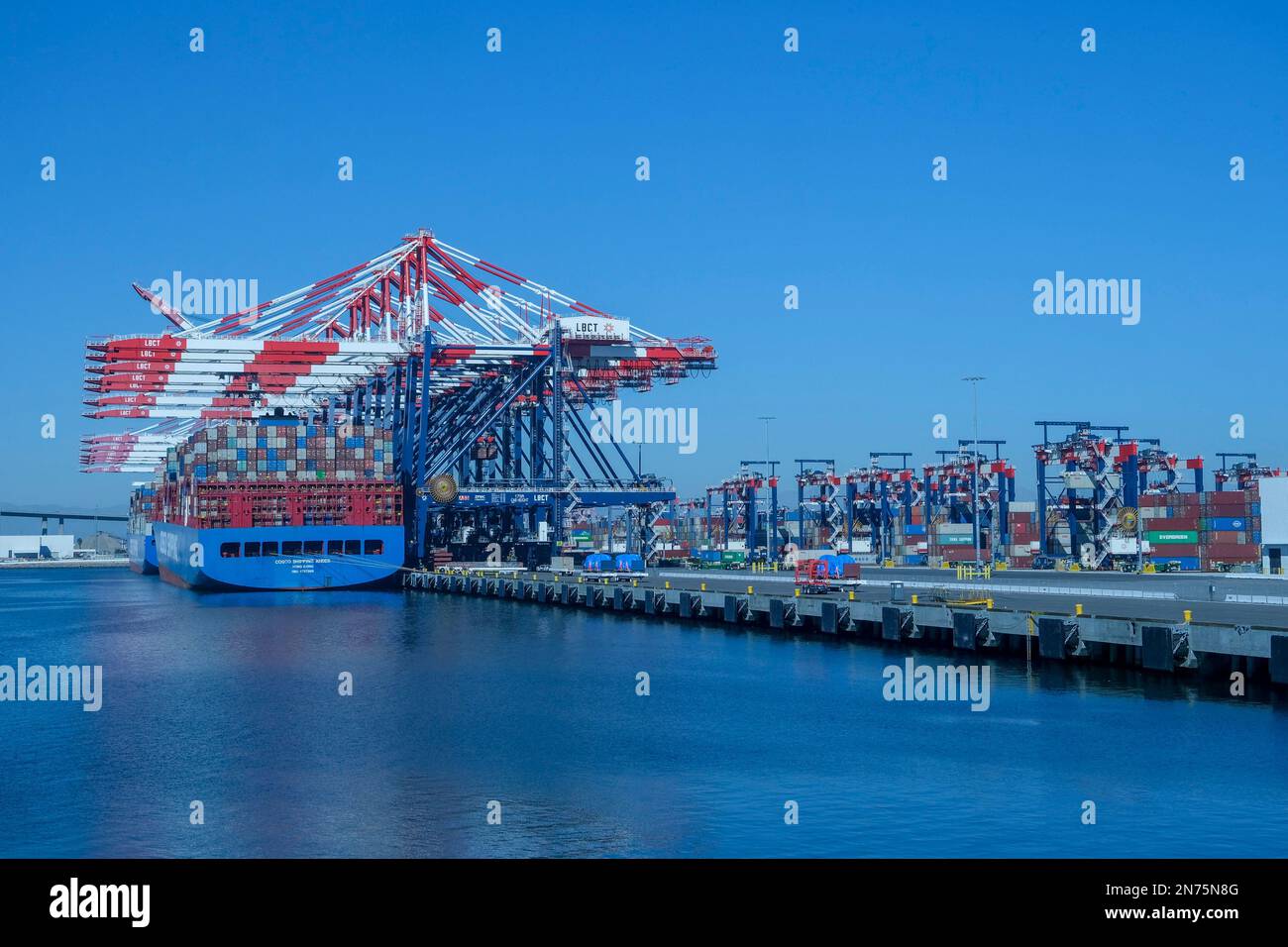 Los Angeles, California, USA. 9th Feb, 2023. The Cosco Shipping Andes