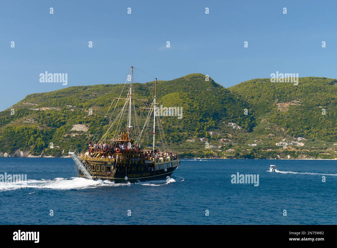 M/S Menia-Maria 1, boat on the south coast of Zakynthos, Zakynthos Island, Ionian Islands, Mediterranean Sea, Greece Stock Photo