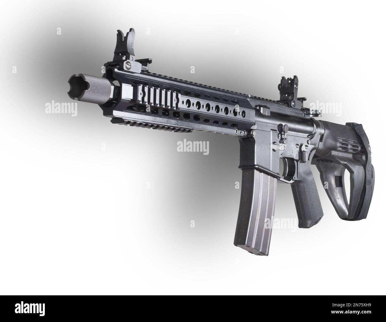 Pistol brace on an AR15 rifle that lets it qualify as a pistol and