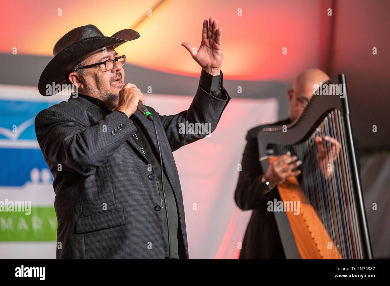National Folk Festival Salisbury Maryland  Rogelio Ortiz with Eduardo Betancourt Stock Photo