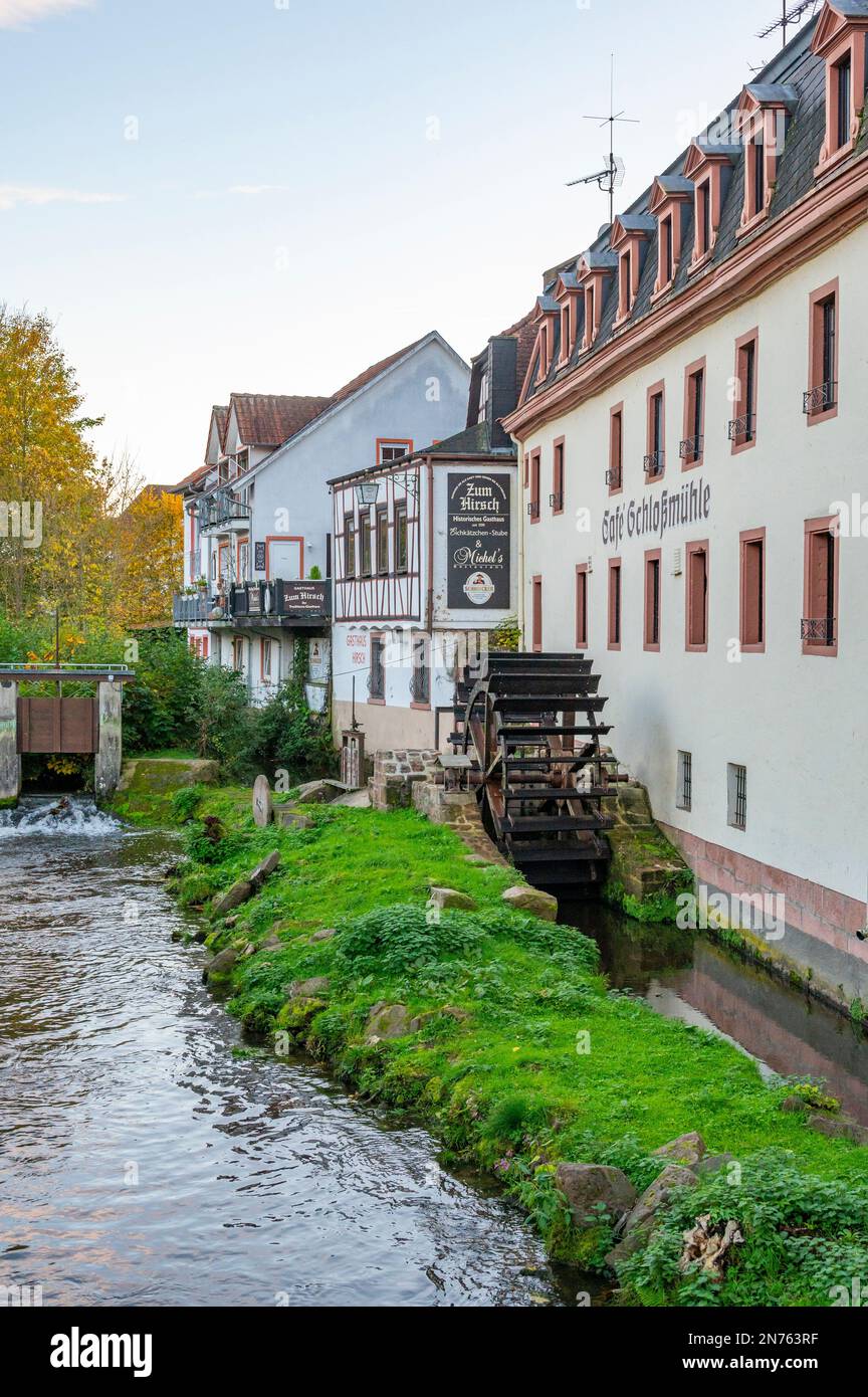 Germany, Hesse, Odenwaldkreis, Erbach, Odenwald, river Mümling Stock Photo