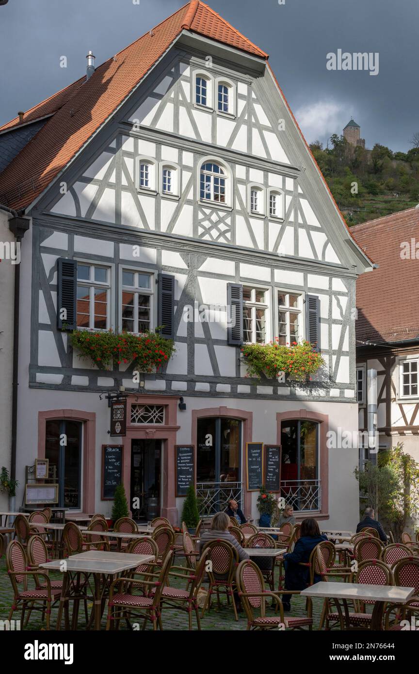 Germany, Hesse, South Hesse, South Hesse Bergstrasse District, Heppenheim, Heppenheim Old Town, Market Square Stock Photo