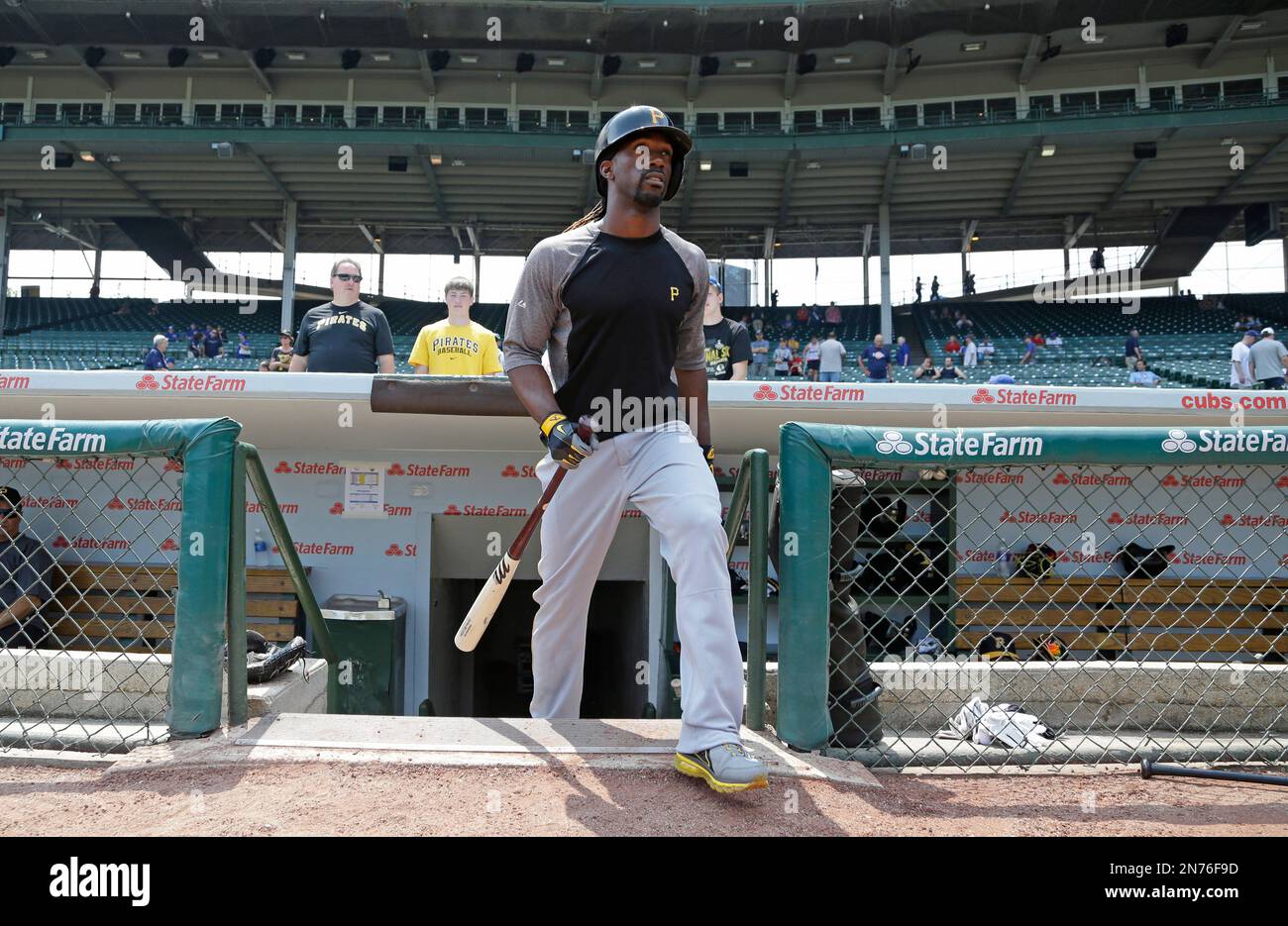 Pittsburgh Pirates' Andrew McCutchen walks in the dugout before the team's  baseball game against the Los Angeles Dodgers in Pittsburgh, Tuesday, April  25, 2023. (AP Photo/Gene J. Puskar Stock Photo - Alamy