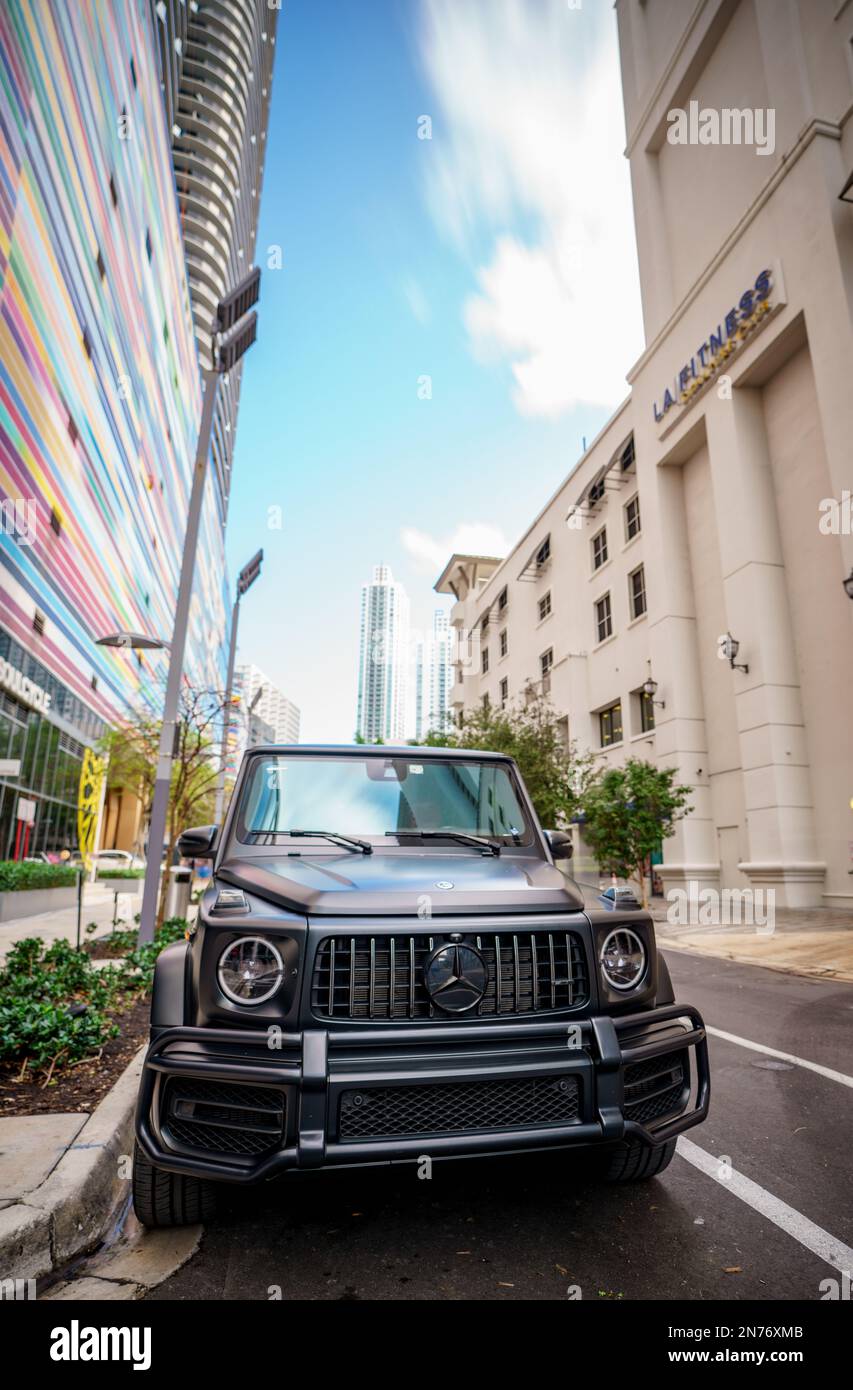 Brickell, FL, USA - February 9, 2023: Photo of a Mercedes G Class Wagon Stock Photo
