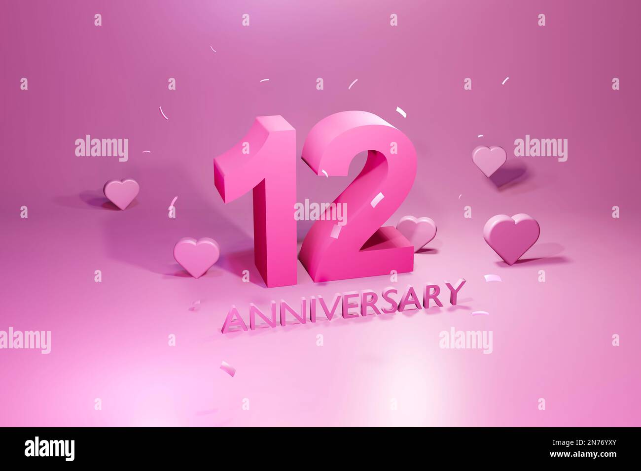 Anniversary celebration numbers pastel background 3d render Stock Photo ...