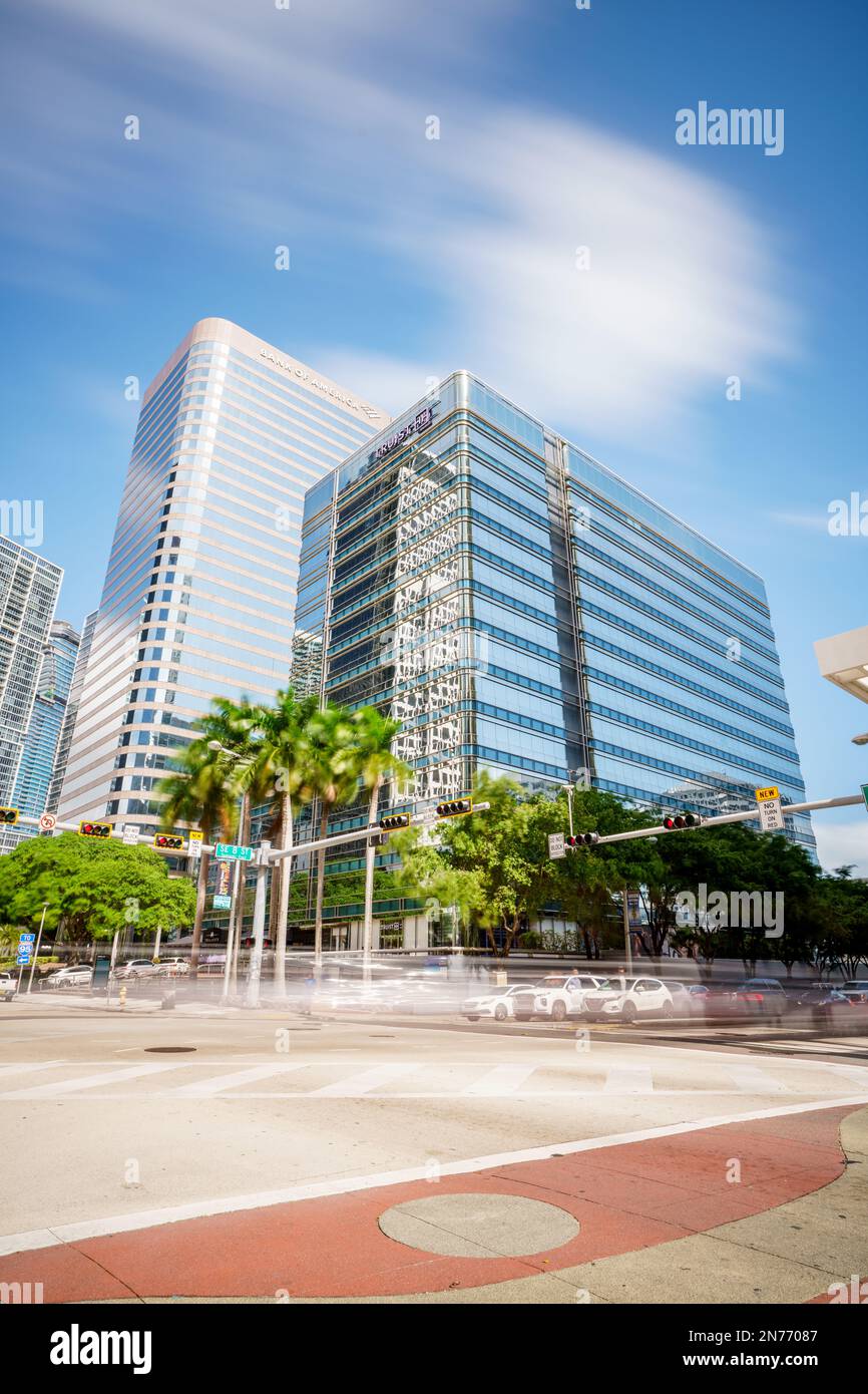 Brickell, FL, USA February 9, 2023 Long exposure photo Truist Bank