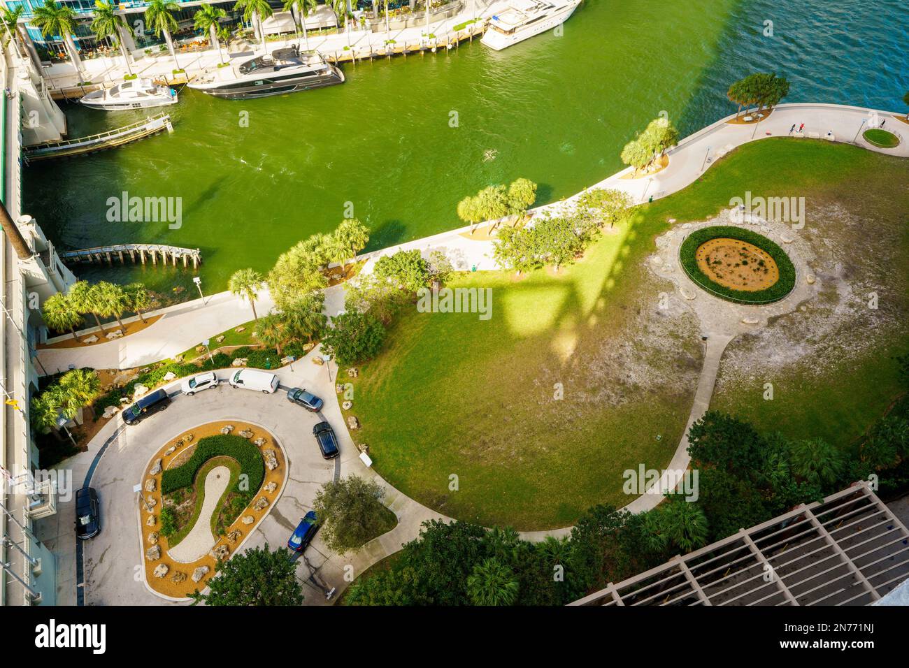 Aerial photo of the Miami Circle National Historic Landmark Stock Photo Alamy