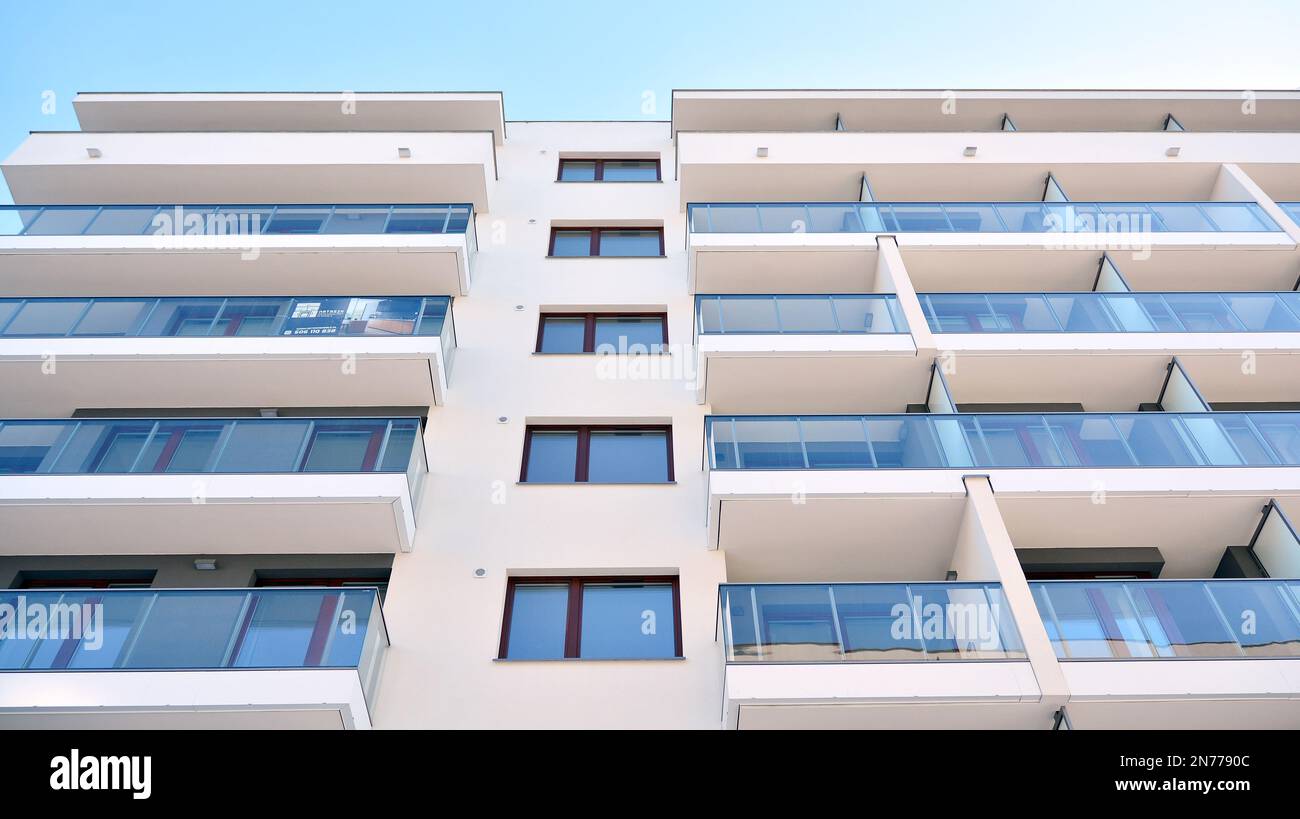 Modern architecture building facade with balconies. New apartments ...