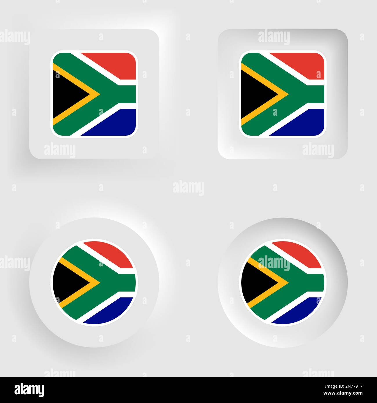 SouthAfrica neumorphic graphic and label set. Element of impact for the use you want to make of it. Stock Vector