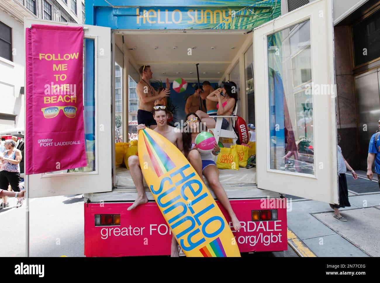 Greater Fort Lauderdale swimsuit models pose inside the iconic beach