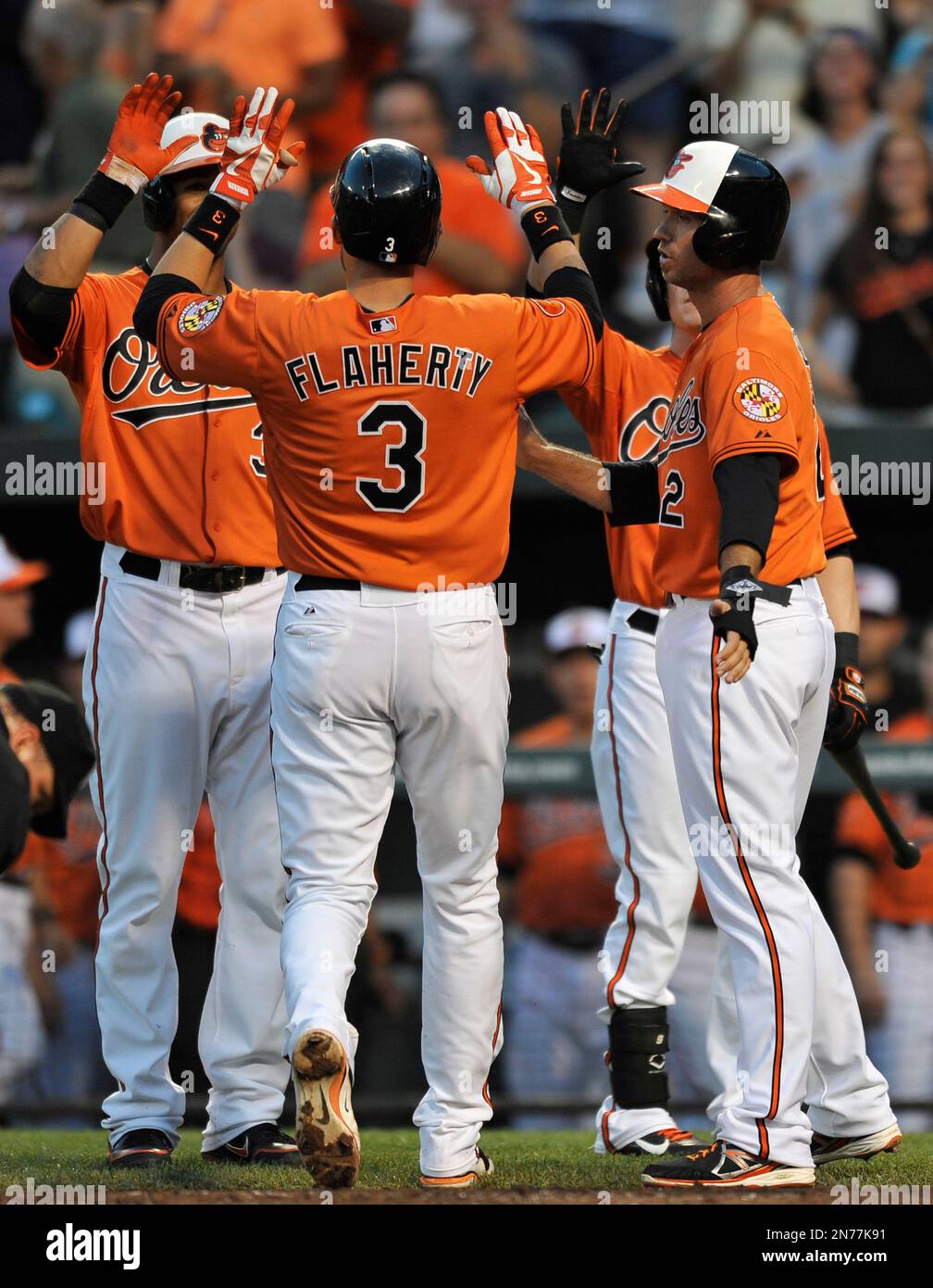 J.J. Hardy of the Baltimore Orioles rounds the bases after he hit