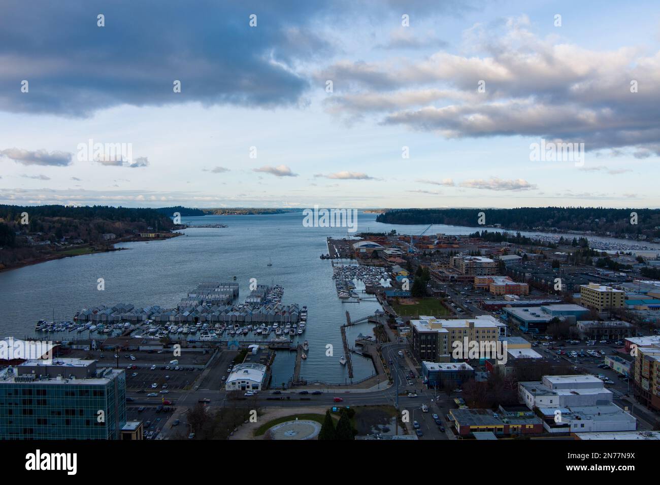 Aerial view of Capitol Lake and the Olympia waterfront Stock Photo Alamy