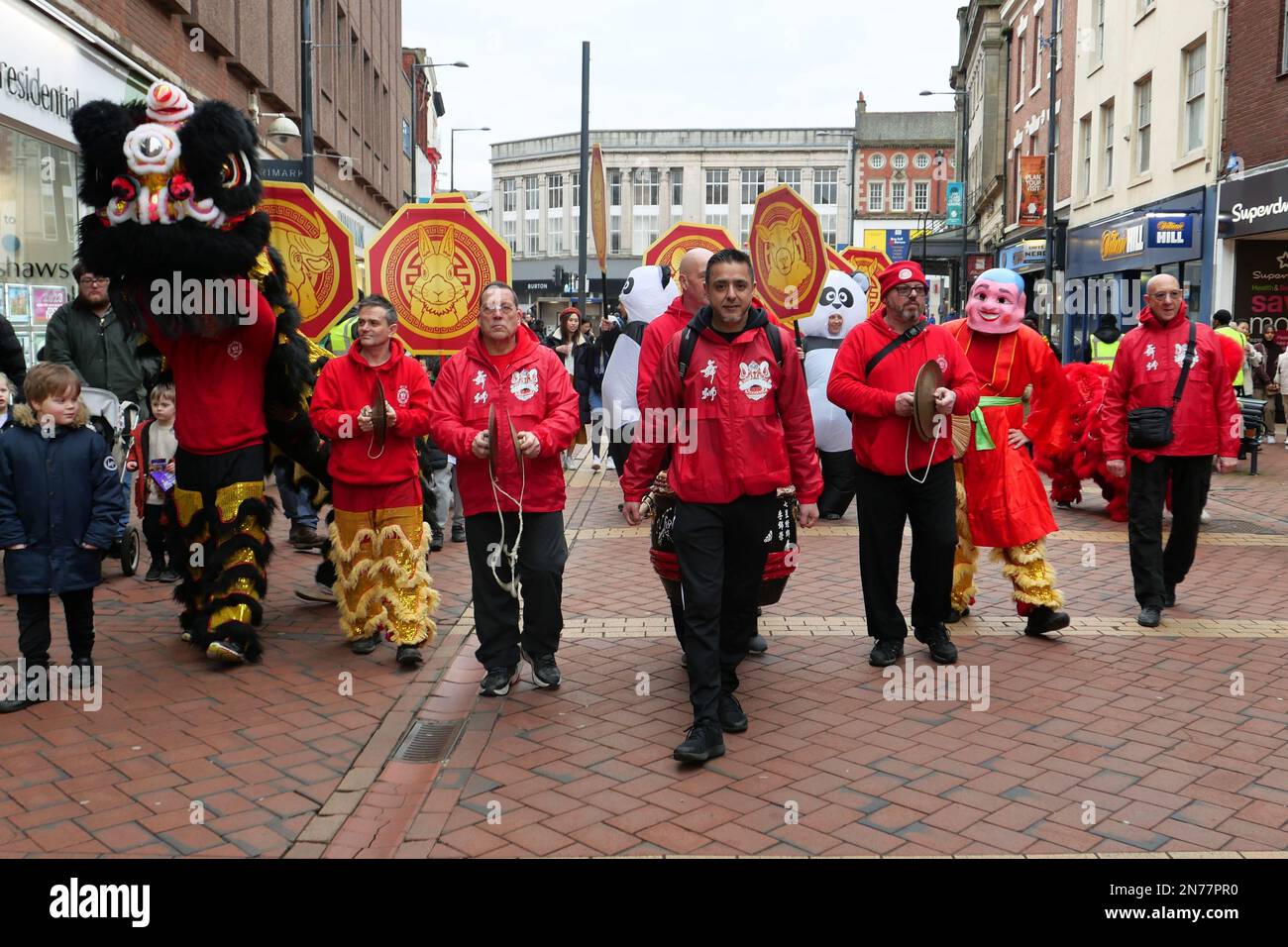 Chinese New Years celebrations Derby February 2023 - Year of the Rabbit Stock Photo