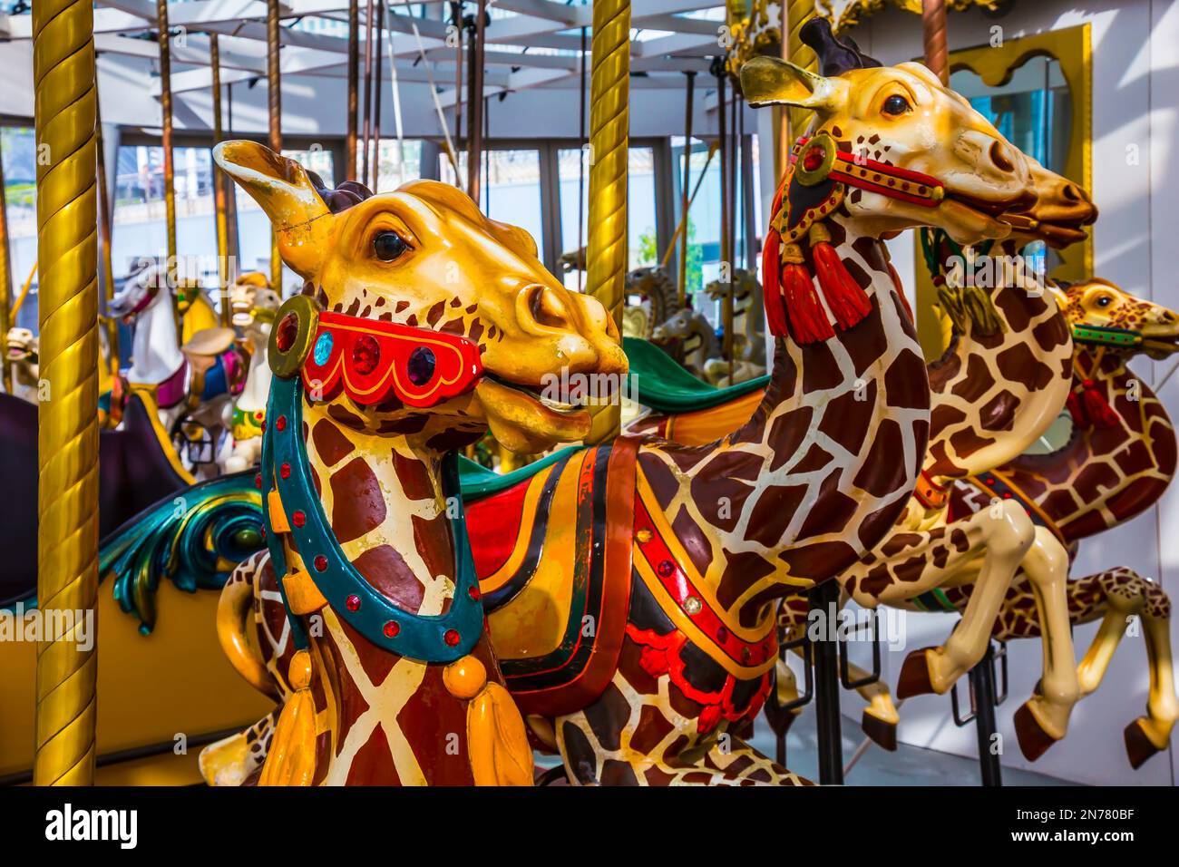Giraffe Rides Jpeg File Carousel giraffe hi-res stock photography and images - Alamy