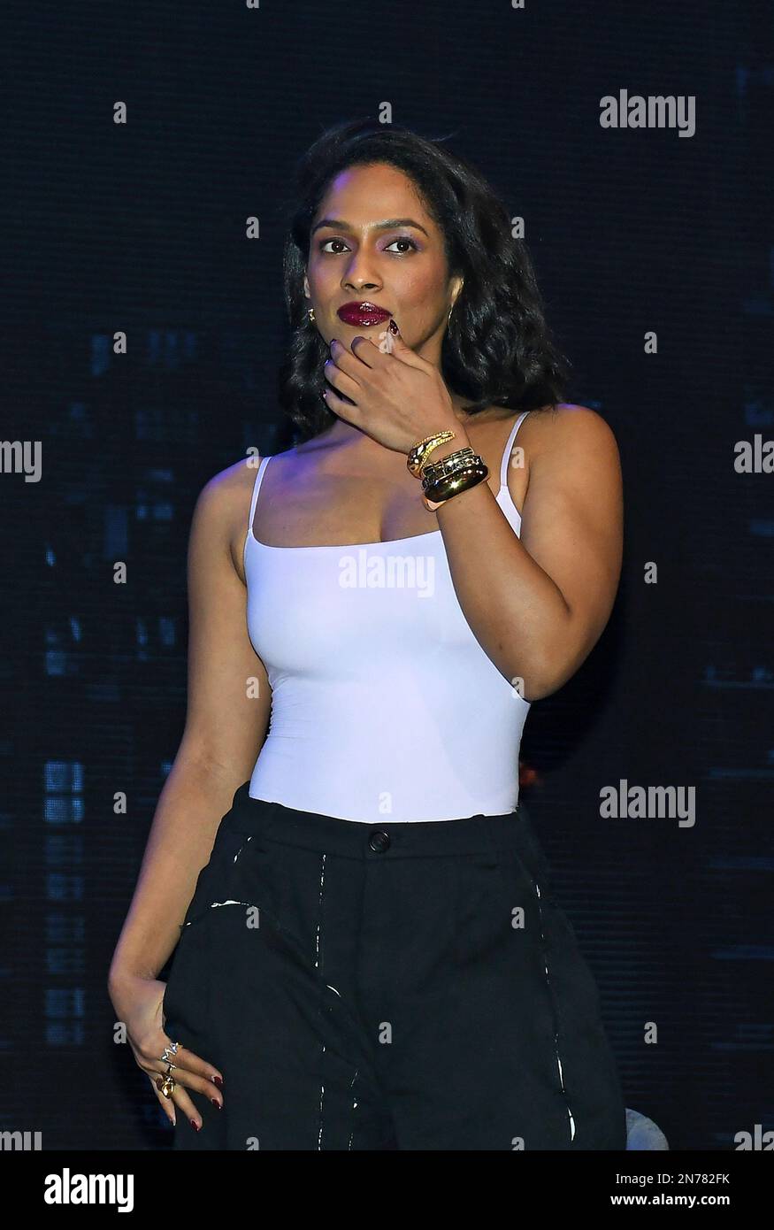 Indian fashion designer and Bollywood actress Masaba Gupta seen during a press conference to announce the star cast of Marvel s wastelanders a new podcast series on Audible in Mumbai. The series will