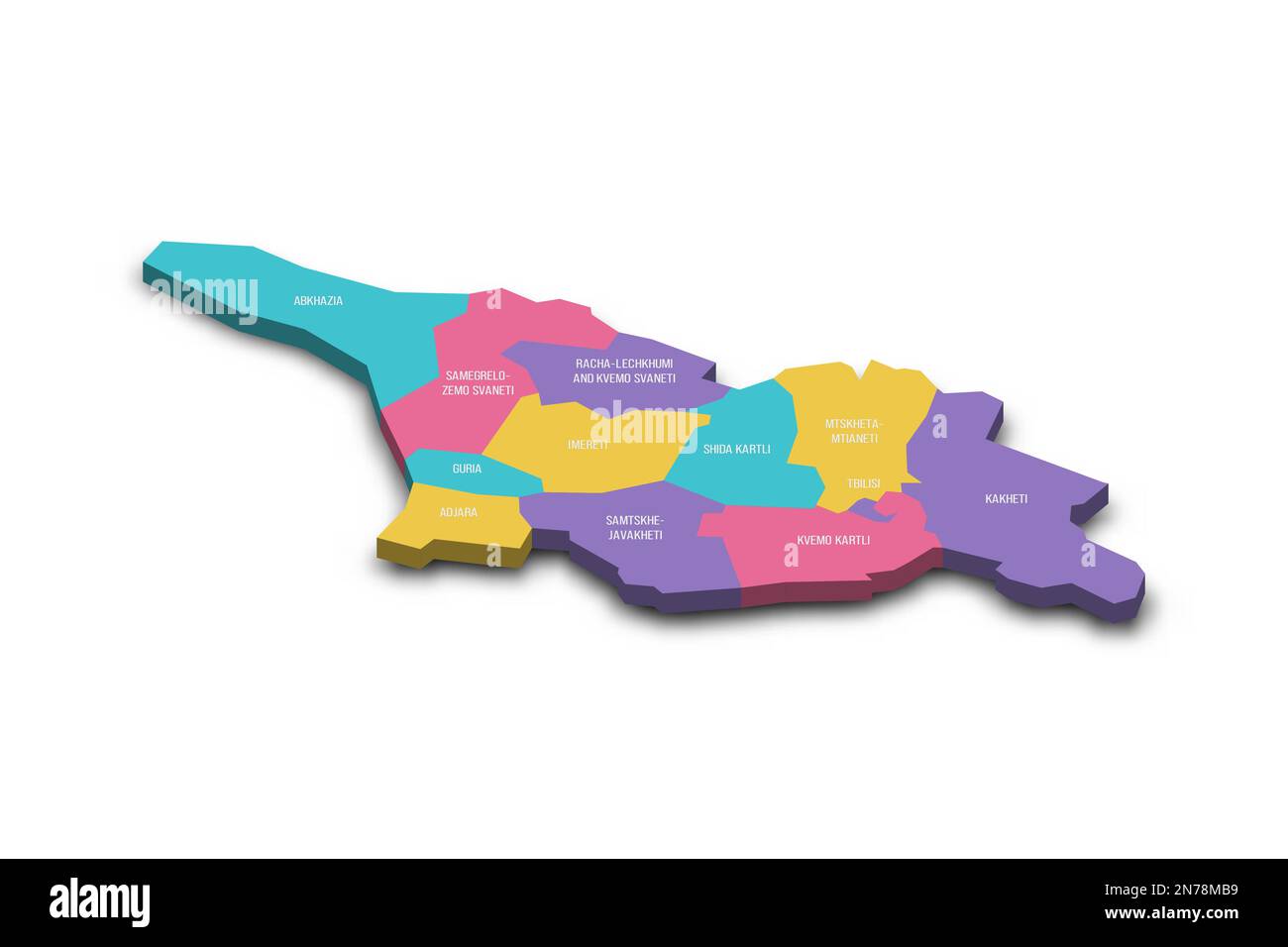 Georgia political map of administrative divisions - regions and