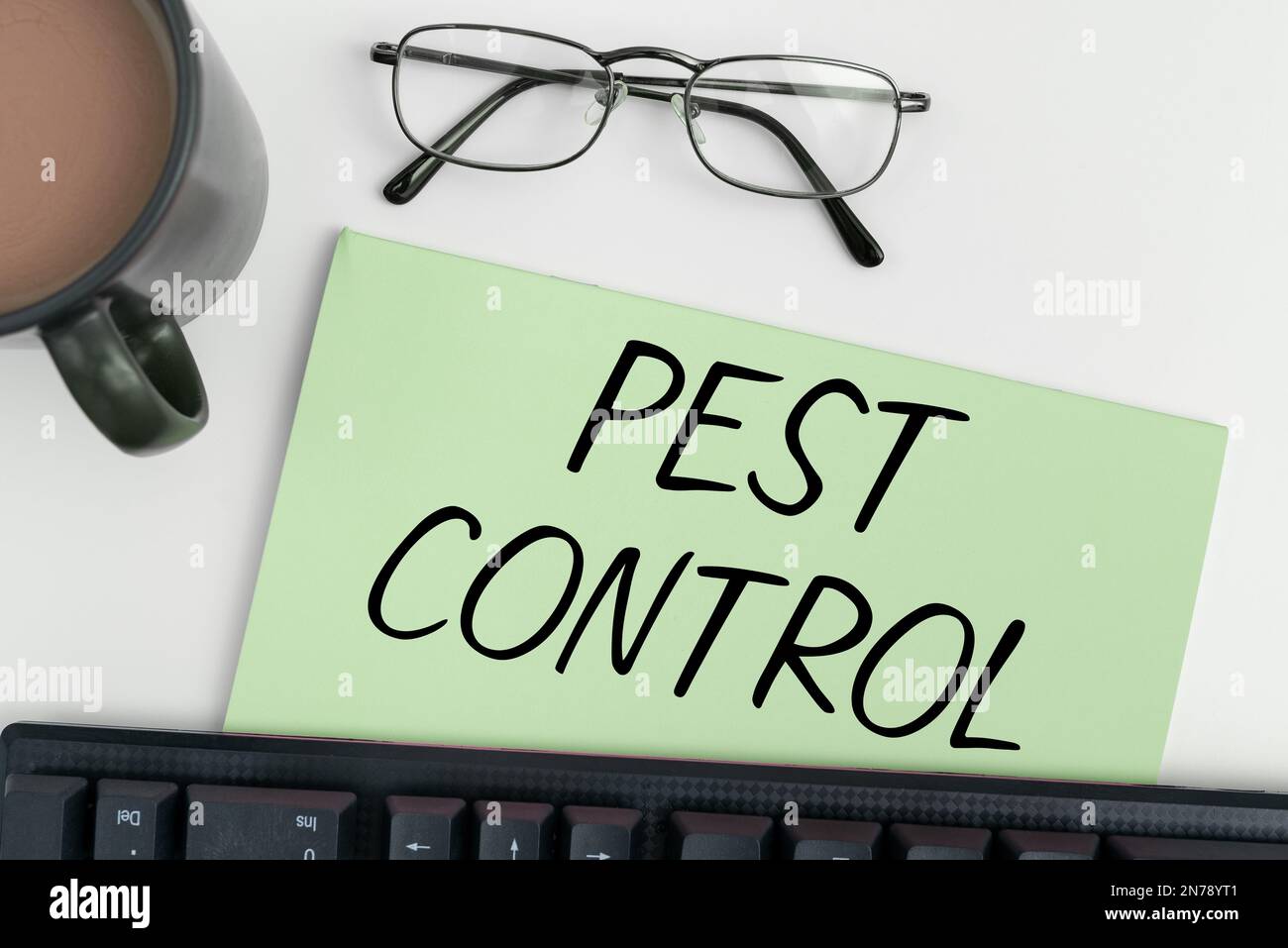 Text sign showing Pest Control. Word for Killing destructive insects