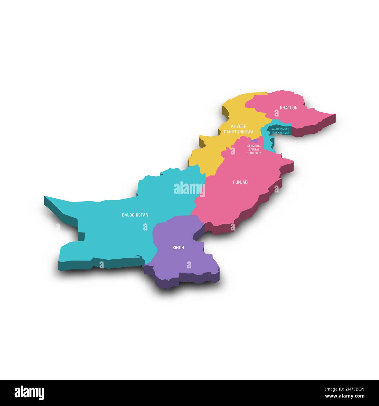 Pakistan political map of administrative divisions provinces and