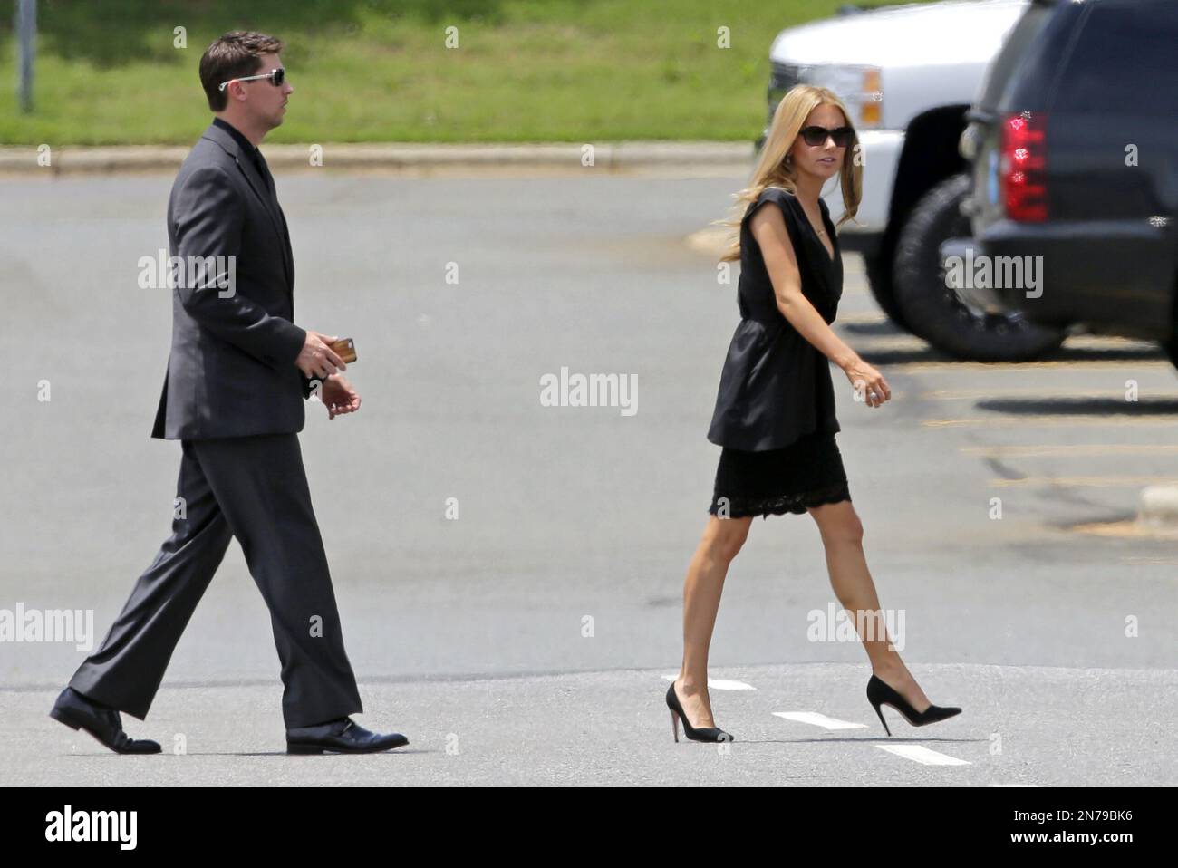 NASCAR driver Denny Hamlin left and girlfriend Jordan Fish